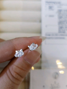 Elegan Jewellery S999 Pure Silver Cat CZ Earrings | Hypoallergenic Cute Ear Stud for Women