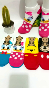 PROMO 3 PASANG KAOS KAKI PREMIUM PAUD TK SD PANJANG DAN PENDEK MOTIF LUCU