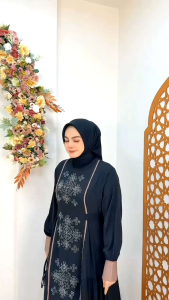 gamis dania abaya motif elegwn chic simpel kekinian 2025