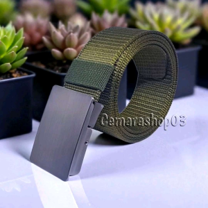 GESPER IKAT PINGGANG SABUK BELT PRIA WANITA 4CM KANVAS NILON BUCKLE XRAY LOGAM