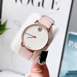 ĐỒNG HỒ NỮ CHÍNH HÃNG Movado 3640066 Quartz Face White Dial Pink Leather For Lady