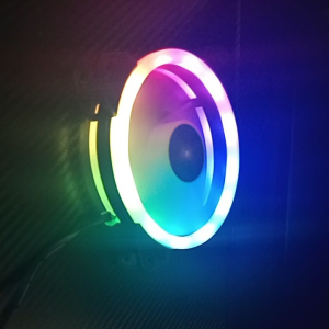 COOLMOON  พัดลมระบายความร้อนคอมพิวเตอร์ RGB ขนาด 12cm ไม่ต้องใช้กล่องคอนโทรล ต่อกับ Power Supplyไฟวิ่งออโต้