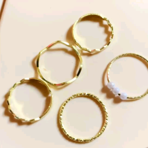 KN set cincin wanita 5in1 elegant mutiara aksesoris fashion wanita