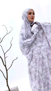 Mukena Terusan Traveling Mini Pouh Dewasa Penutup Dagu Mukena Travel Parasut Premium