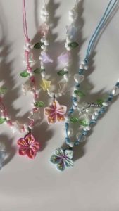 [พร้อมส่งในไทย]🔥สร้อยไปทะเล สร้อยคอเชือกเทียน สร้อยดอกไม้ จี้ดอกไม้ สร้อยจี้ดอกชบา ดอกลีลาวดี 🌺