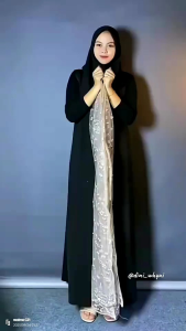 outer brokat cardigan long vest premium outer brokat rompi motif random