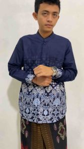 Kemko Print Kemeja Koko Pria Lengan Panjang Regular Fit Erkape 005