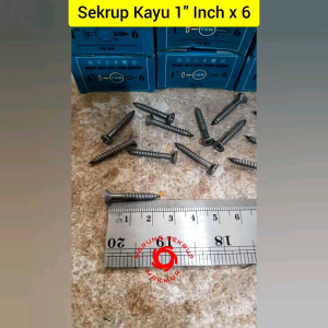 (1 Box) Sekrup Kayu 1\" Inch x 6 / Wood Screw (+) / Skrup Kayu 2.5CM