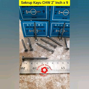 (1 Box) Sekrup Kayu 2" Inch x 9 / Wood Screw (+) / Skrup Kayu 5CM