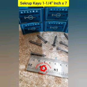 (1 Box) Sekrup Kayu 1-1/4\" Inch x 7 / Wood Screw (+) / Skrup Kayu 3CM