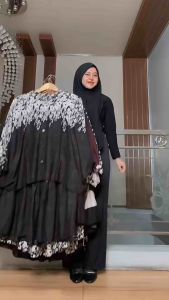 Alyona Set Rok - Setelan Rok Wanita Jumbo Terbaru Bahan Rayon Motif Batwing