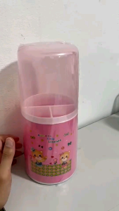 Besmood Tempat Sendok dan Garpu Bulat Tertutup Wadah Sendok TSBB168 Beverly / Tempat Sendok Garpu 3 Sekat dengan Tutup