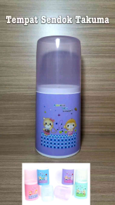 Tempat Sendok dan Garpu Bulat tertutup Wadah Sendok TAKUMA / Tempat sendok garpu 3 sekat dengan tutup