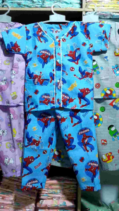 Noko acuk Baju Tidur Anak laki laki Usia 1-12 Tahun Motif Spiderman