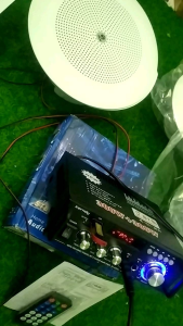 peket sound system amply mini 4 speaker celling ukuran 6.5inci untuk restaurant cafe massage sekolah kantor kontrakan kos-kosan