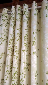 gorden minimalis saten bridal asoka motif hijau gorden jendela