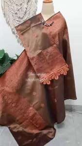 Songket silungkang full kristal premium coklat tembaga