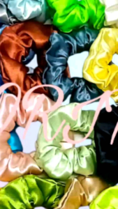 SCRUNCHIES small and medium satin fabric 10 PCS 1 bundle assorted
