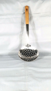 Spatula Stainless Sodet Centong Stainless Gagang Kayu Panjang 37 cm