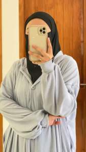 Gamis Long Cardi Hoodie Bahan Knit Rib Import Zabia (By Khadijah)