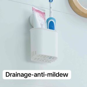 1pc/2pcs - Bathroom Multifunctional Toothbrush Cup Brush Holder Set Wall Mounted Storage Toothbrush Toothpaste Dispenser holder Suction