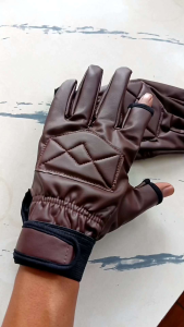 Sarung Tangan Kulit 2 Jari Terbuka/Sarung Tangan Motor Kulit