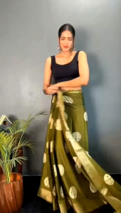 MK1172 SAREE *1 MIN READY TO WARE* Fabric-Saree- soft cotton Crape