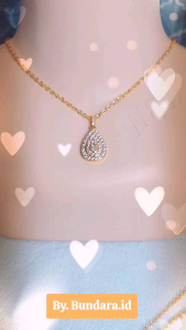 Bundara Acc-1432 Aksesoris Kalung Perhiasan Wanita Titanium Mata Diamond 45cm