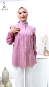 Kemeja semi blouse Wanita | Kemeja Kasual [BISA COD]| Katun Linen By Levika.co