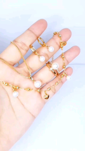 Xp.id - Set Perhiasan Mutiara Lengkap Gold Fashion Wanita Xp