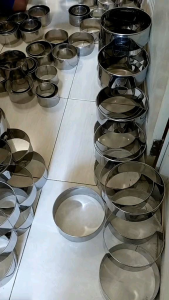 Loyang bulat kotak tanpa alas /ring roti bulat kotak ukuran besar / Ring cake brownis/ Mousse ring cake / Korean cake / Ring Cutter bulat kotak Stainlees dengan varian ukuran