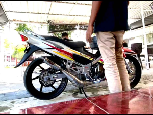 Knalpot Satria 2 Tak BM Power Stainless TNX Racing Exhaust Suara Garing