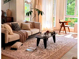 DaVee | European Vintage Pattern Cut Pile Carpet Non-Slip Rug Glue-Free Jute Backing floral large rugs living room mat