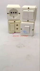 StopKontak listrik arde Sakelar Engkel Single Seri Double OB Stop tahu tempel