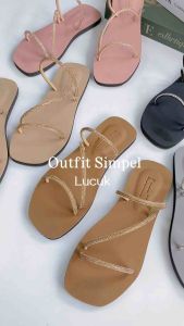 Ismile - Tiara Sandal Wanita Flat Karet Simpel