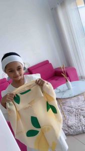 Voal Printing Instan Anak Motif Lemon / Hijab Instan Anak Motif Lucu