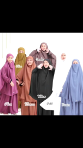 Gamis Anak Perempuan Khimar FK Zulaikha Set couple mom Baju Muslim Anak Pesantren Terbaru 2025