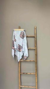 Voal Printing Anak Motif Bear Flower / Hijab Anak Motif Lucu