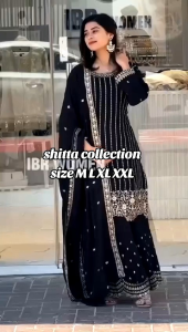 [PRE-ORDER] 2025 AUG READYMADE BOLLYWOOD SUIT WITH PANT WITH EMBROIDERY SEQUINS WORK SIZE M TO 2XL ( DELIVERY 10 WORKING DAYS) ETA: 2025-12-30 | INDIAN PARTY WEAR| INDIAN TRADITIONAL WEAR| BAJU BOLLYWOOD PEREMPUAN MUSLIMAH