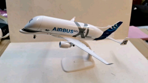 Airbus Beluga A330 Diecast Airplane with Landing Gears and Stand for Display 8 Inches