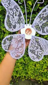 Kelopak Bunga Kupu-Kupu & Fittingan Bahan Kain Brukat Cantik Murah & Terlaris