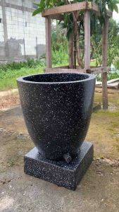 Bak mandi teraso 40*50 (ongkir baca diskripsi produk) Material Cement Berkualitas Warna Hitam Putih Krim Desain Non-Mounted Penggunaan Untuk Rumah - Lazada