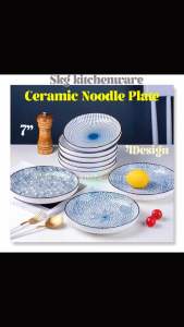 7" Microwaveable Japanese Style Ceramic Rice Plate Salad Plate Deep Plate Pinggan Nasi Seramik Gaya Jepun 7 inci Pinggan Salad Pinggan Dalam Pinggan Makan Seramik 7 inci 7英寸微波炉可加热日式陶瓷饭盘沙拉盘深盘平盘餐盘陶瓷日式陶瓷饭盘
