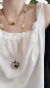 Vòng cổ Matsuri - dây chuyền khoen gỗ mix vintage siêu dài tuỳ chỉnh kích thước