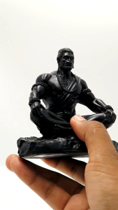 Black PolyMarble Bajrangbali Idol for Car Dashboard - Washable Material - Religious Decoration