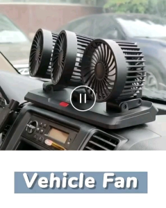 Universal 5V12V24V car cooling air fan 3-head car electric fan auto parts car fan large truck van 5V12V24V powerful cooling instrument panel three-speed adjustment three-head car fan