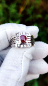 Natural Untreated Ruby Kenya Africa 1.26 carat silver handmade ring