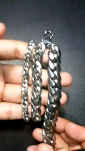 GELANG PRIA STAINLESS - BAJA PUTIH - MONEL- Rantai Silver