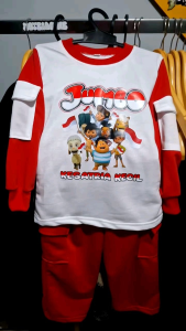 Oneset Merah Putih Panjang Anak Cwe Dan Cwo Usia 1-10 Tahun