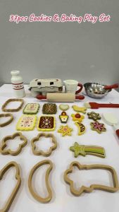37pcs Wooden Cookies & Baking Kitchen Playset Pretend Play Toy Permainan Dapur Masak-masak木玩具烘焙饼干过家家 WT016